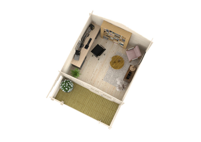 Palmako hytte Kristian 12,6 m² 360 x 360 cm